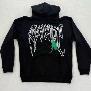 Revenge Clothing Black Hoodie With Green Spider And Skull Size Large